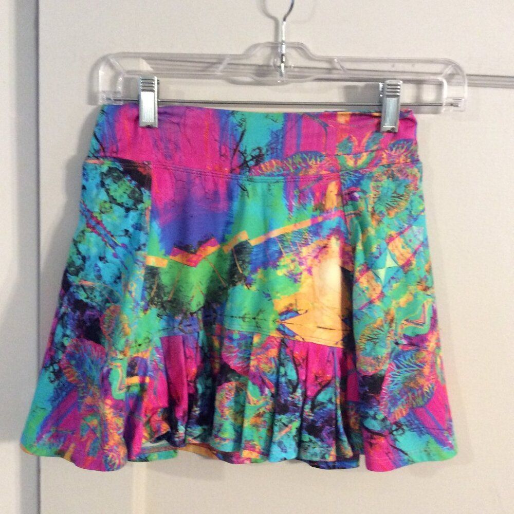 Dona Jo Skort Size 1 Pickleball Golf Tiered Bright Neon